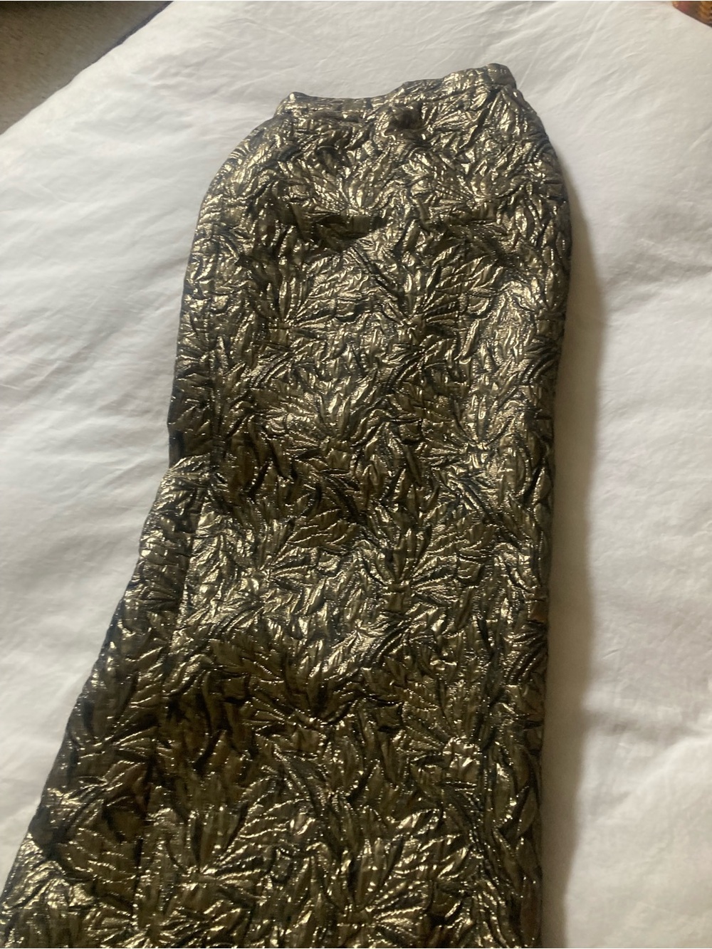 Valentino Metallic Gold and Black Brocade Dress
